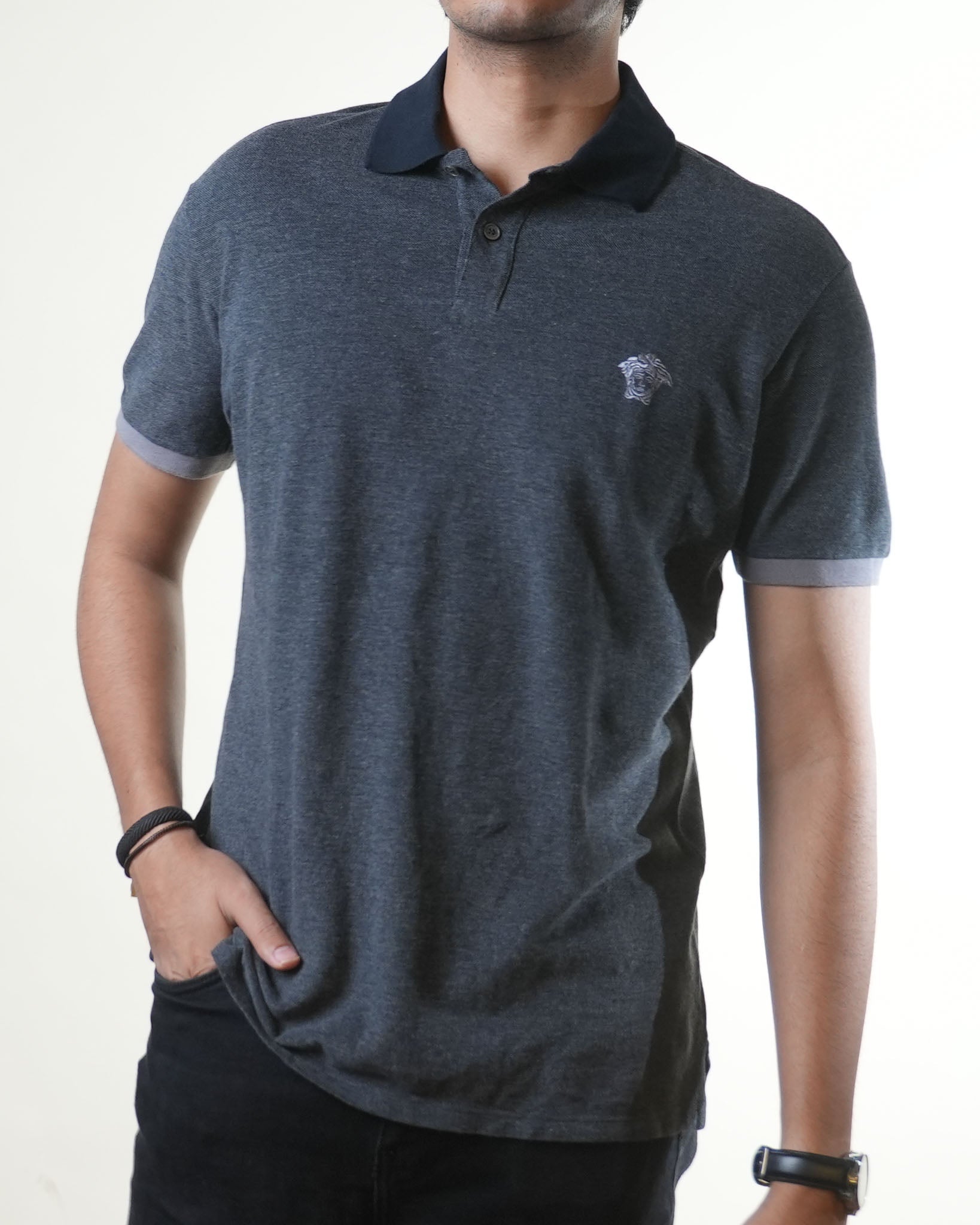 Versace Grey Polo Tshirt