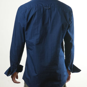 Gf Ferre Double Collared Navy Blue Shirt