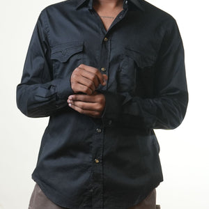 Versace Black Slim Fit Full Sleeve Shirt