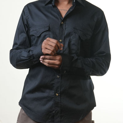 Versace Black Slim Fit Full Sleeve Shirt