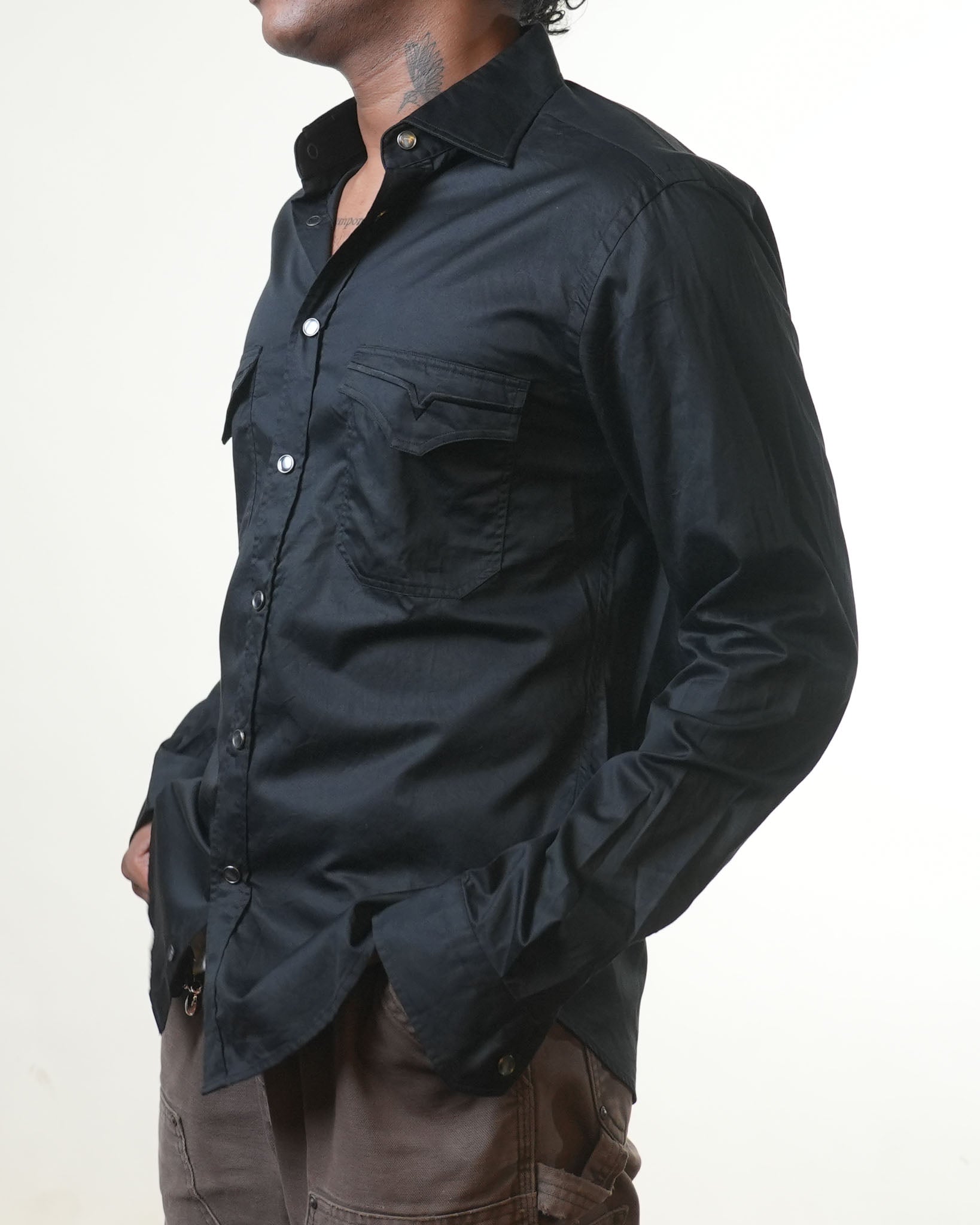 Versace Black Slim Fit Full Sleeve Shirt