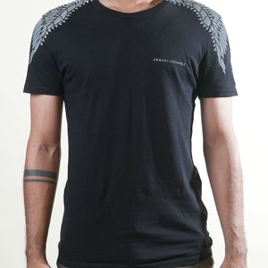 Armani Exchange Wings Black Printed Tshirt