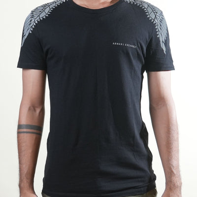 Armani Exchange Wings Black Printed Tshirt