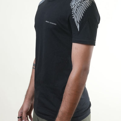Armani Exchange Wings Black Printed Tshirt