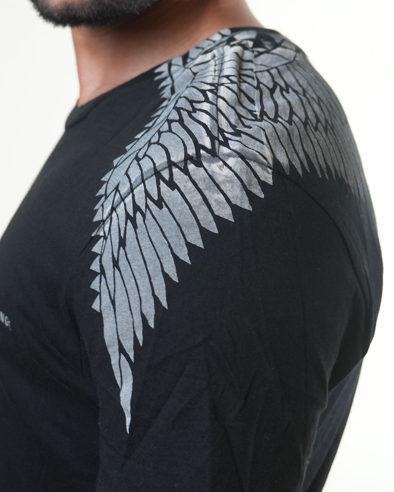 Armani Exchange Wings Black Printed Tshirt