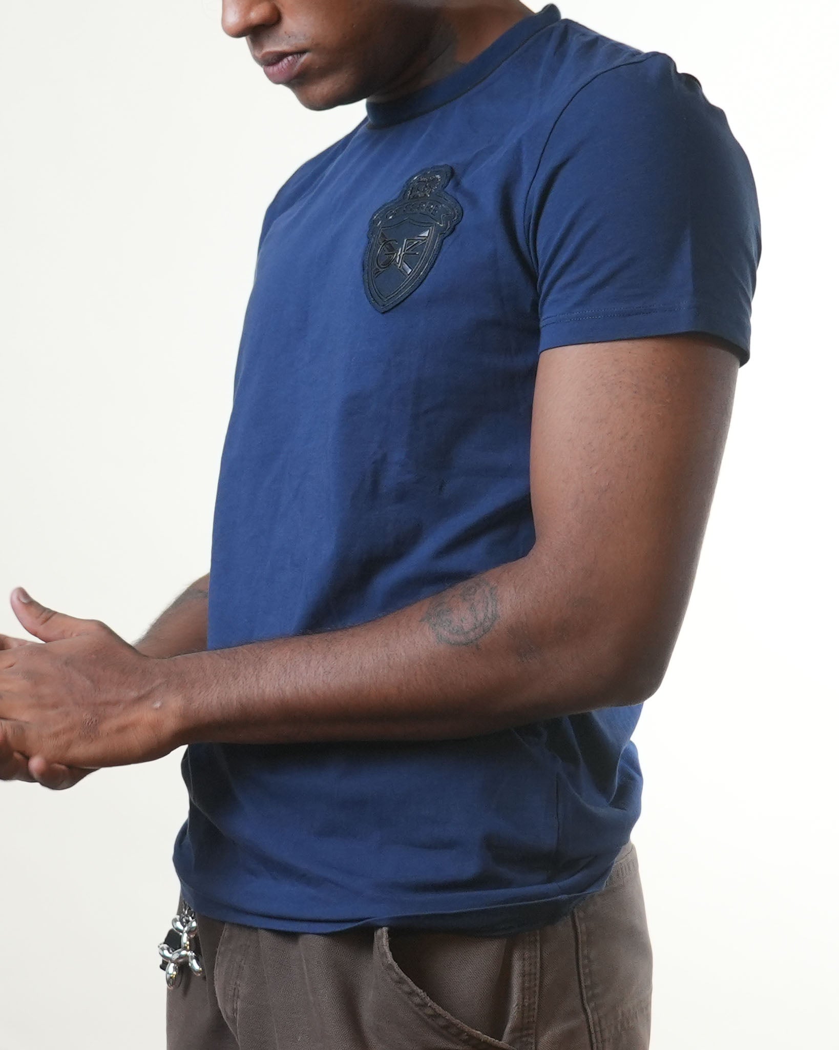 Gf Ferre Navy Blue Crewneck Tshirt