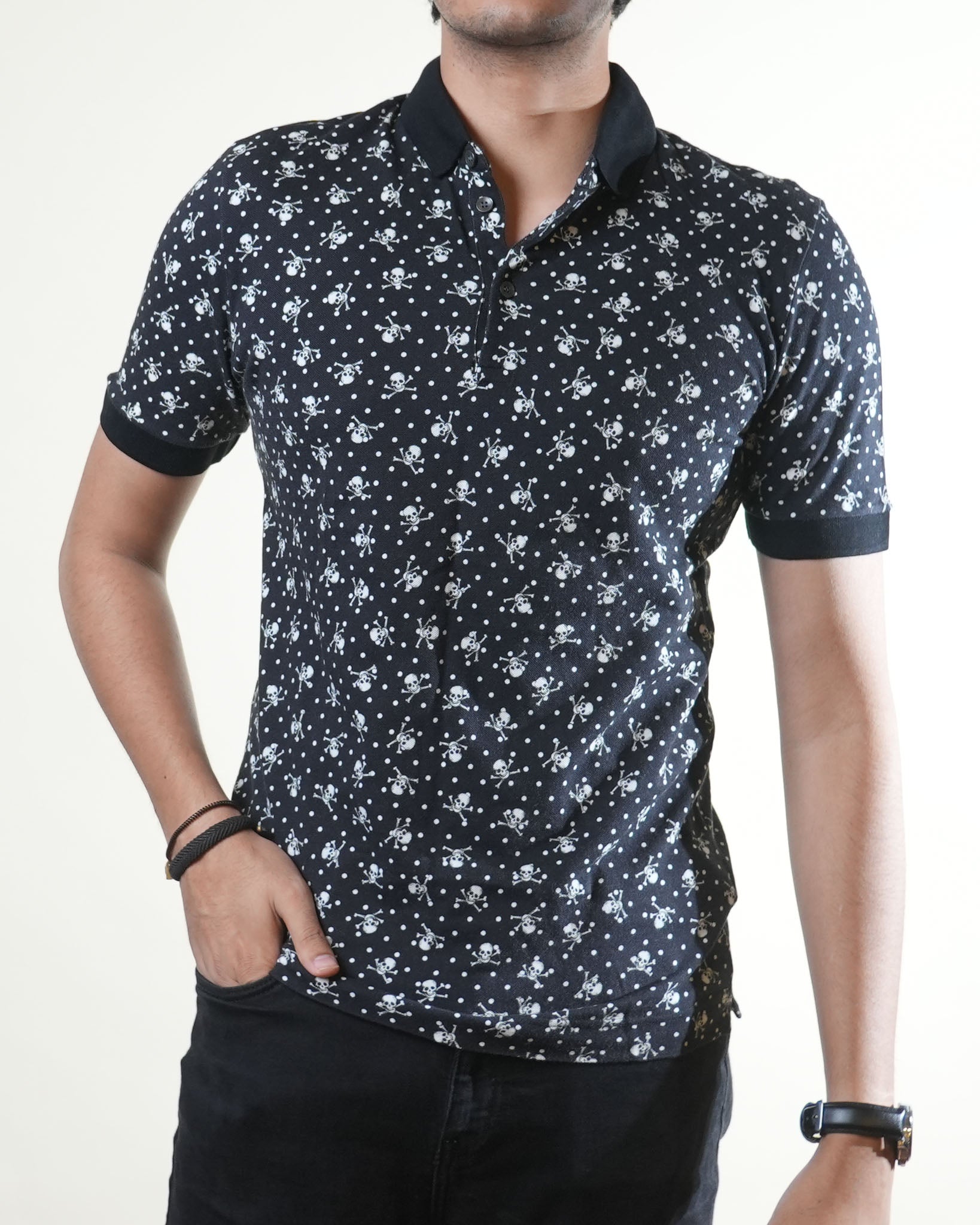 Dolce & Gabbana Skull Printed Black Tee