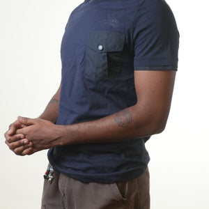 Gf Ferre Navy Blue Shoulder Flap Tshirt