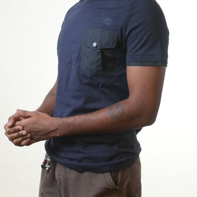 Gf Ferre Navy Blue Shoulder Flap Tshirt