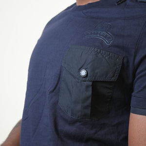 Gf Ferre Navy Blue Shoulder Flap Tshirt