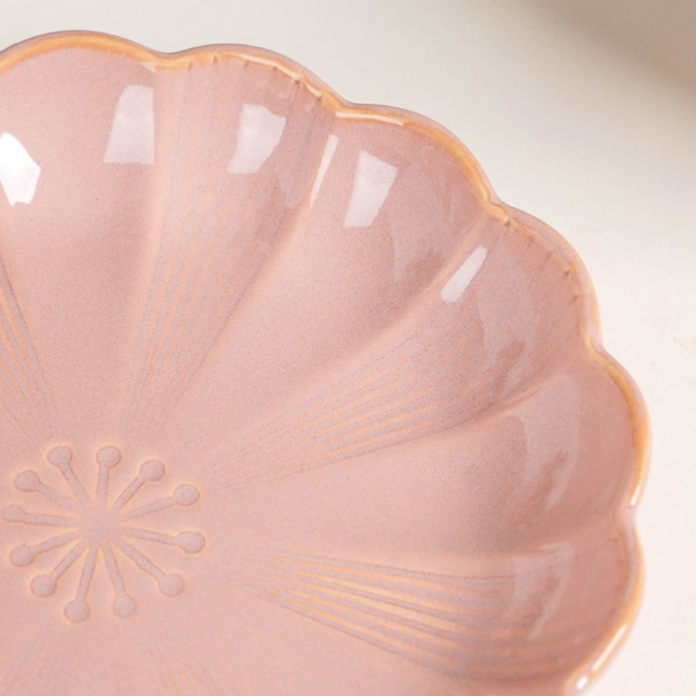 Ocean Round Plate with Handle Pink