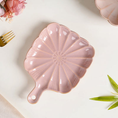 Ocean Square Plate with Handle Pink