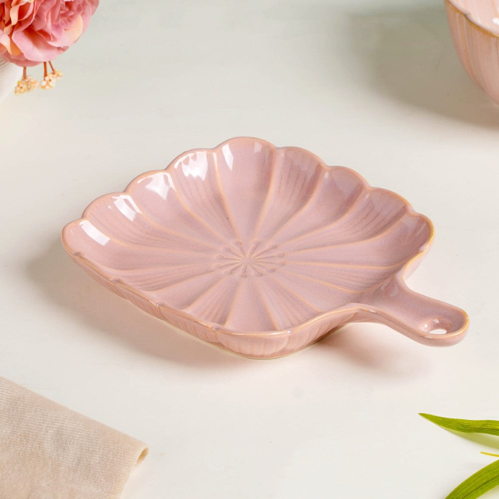 Ocean Square Plate with Handle Pink