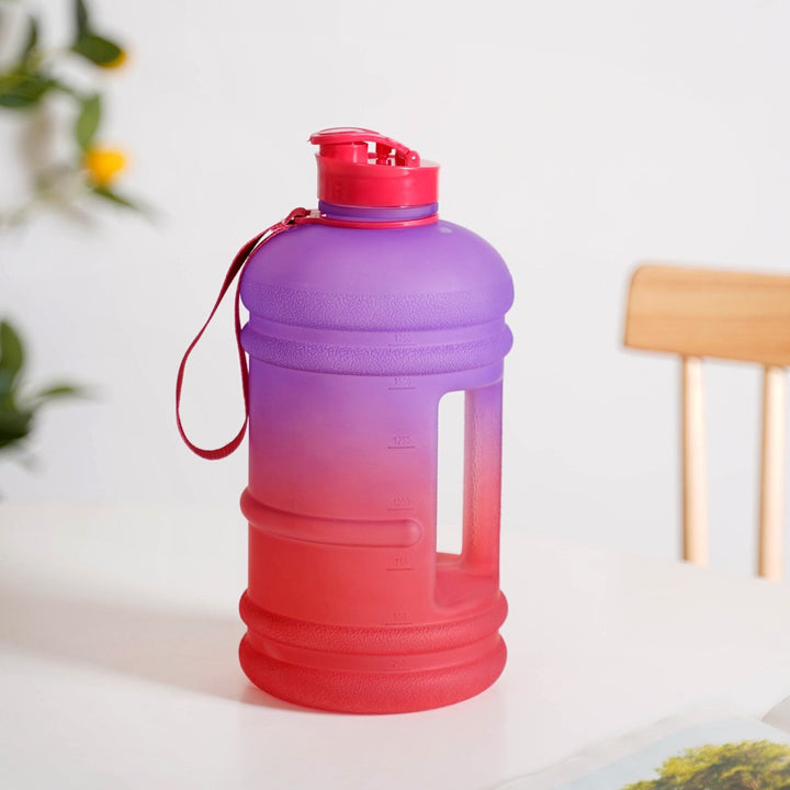 AquaBurst Large Gym Water Bottle With Handle Ombre Purple Red 2400ml