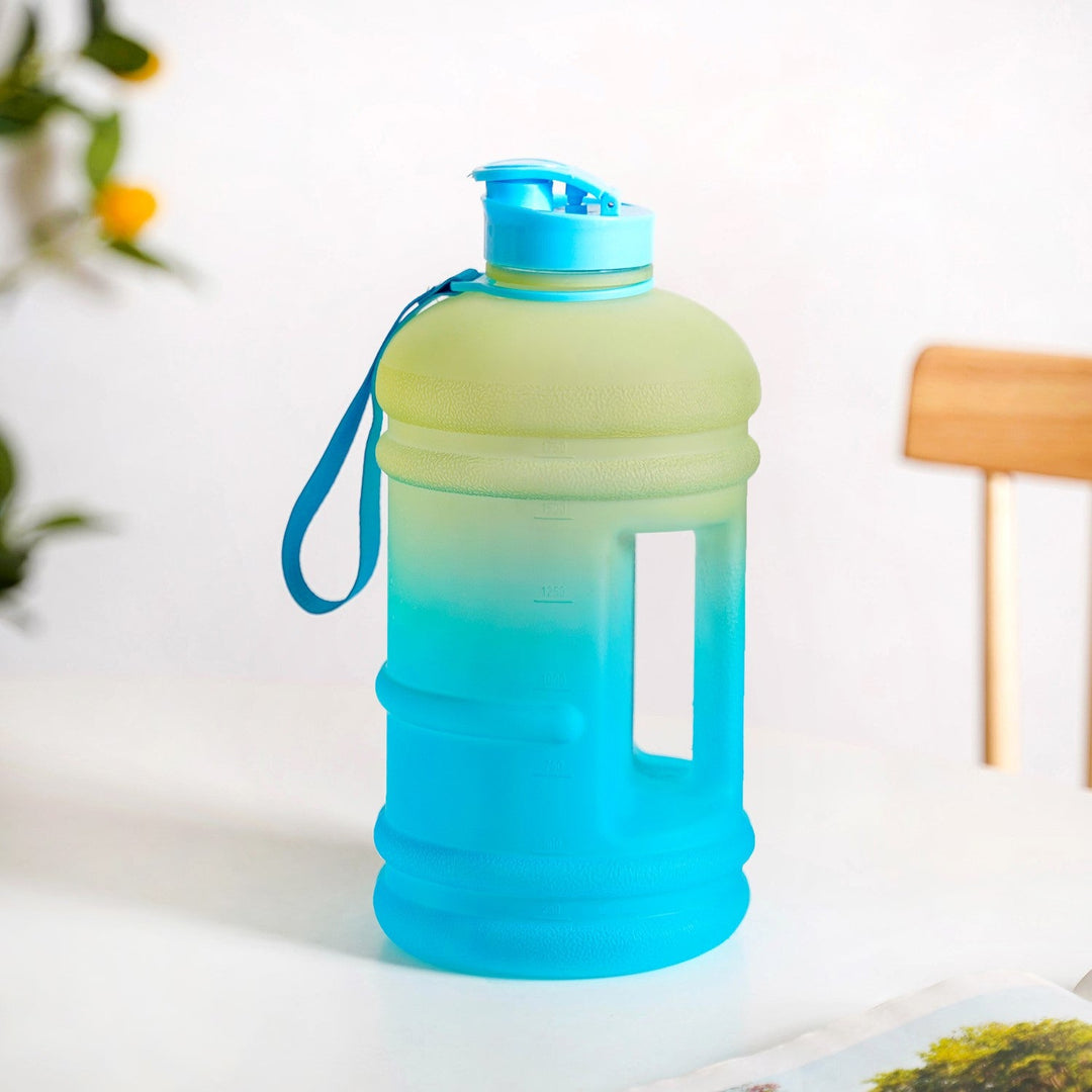 AquaBurst Water Bottle With Capacity Markers Ombre Green Blue 2400ml