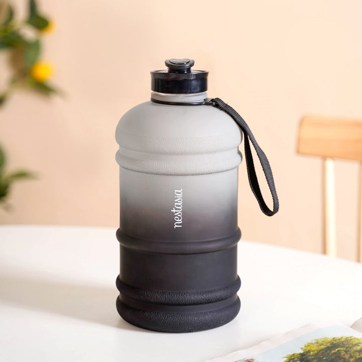 AquaBurst Fitness Gallon Water Bottle Ombre Grey Black 2400ml