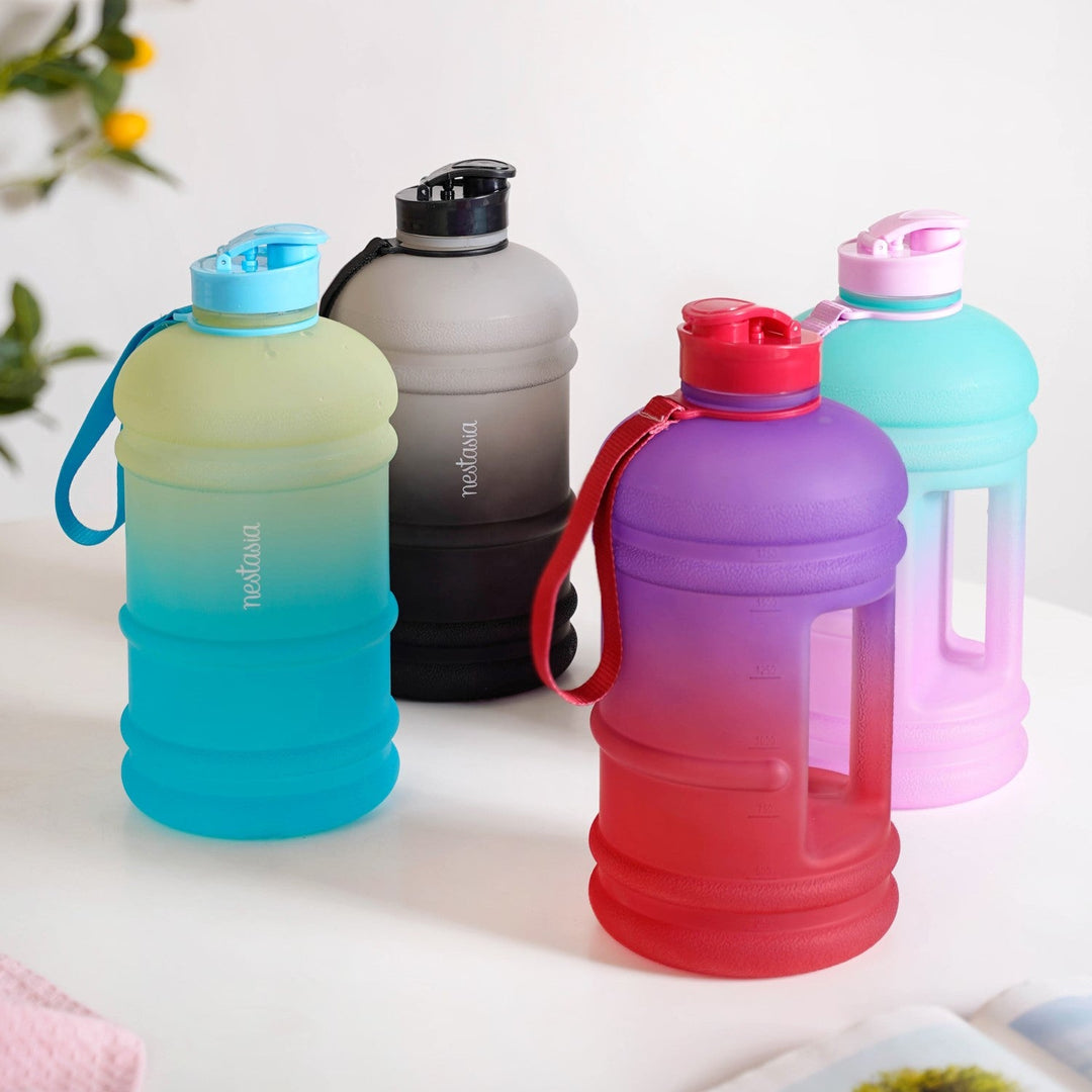 AquaBurst Large Capacity Gym Water Bottle Ombre Pink Turquoise 2400ml