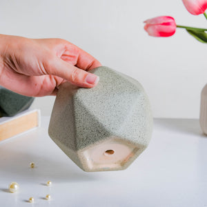 Light Grey Abstract Plant Pot