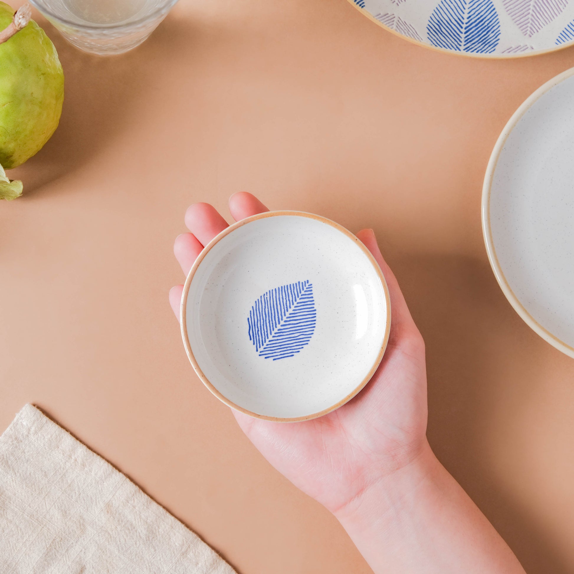 House of Eden Blue Leaf Dessert Plate 50ml