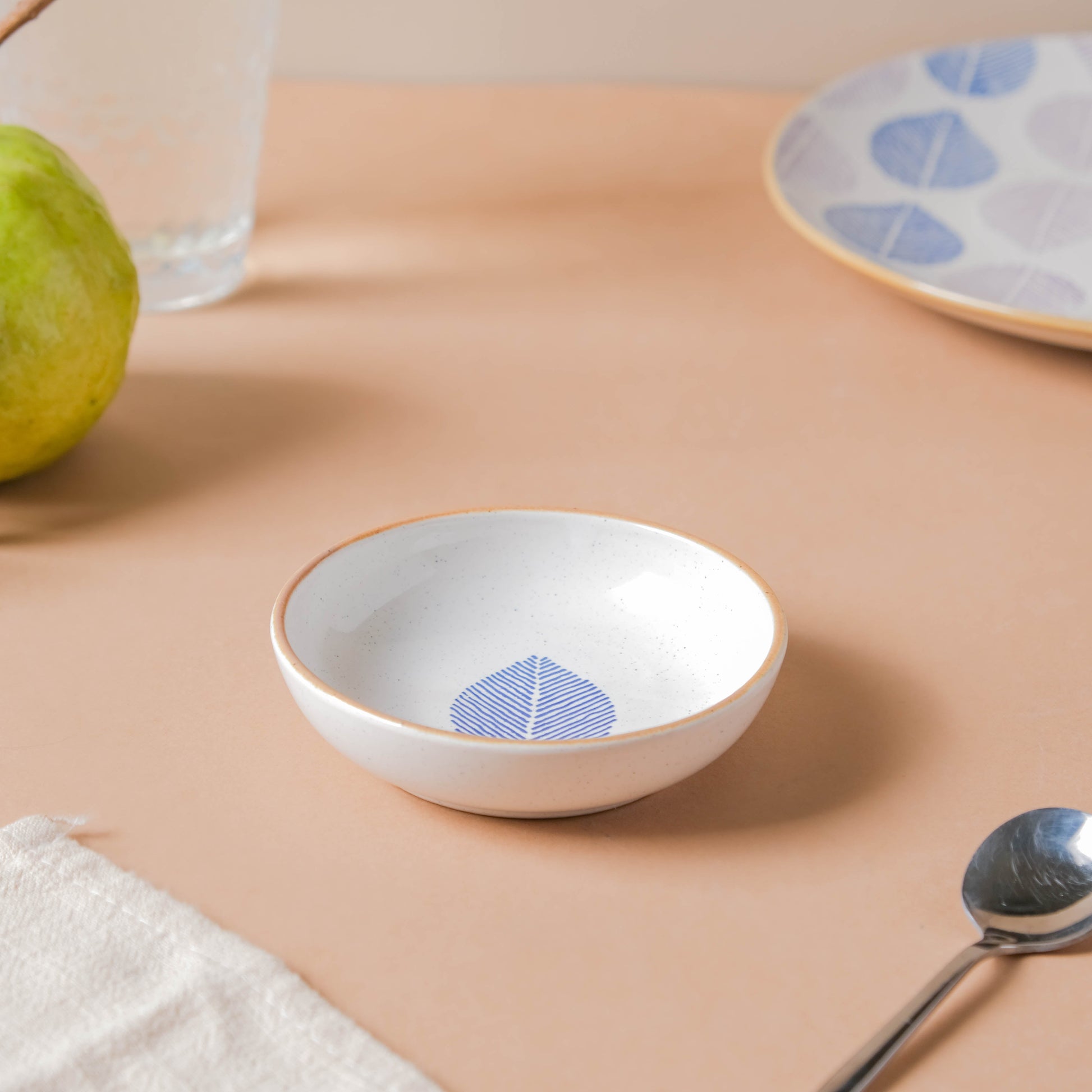 House of Eden Blue Leaf Dessert Plate 50ml