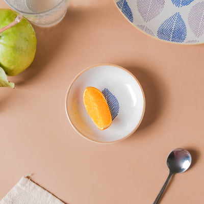 House of Eden Blue Leaf Dessert Plate 50ml