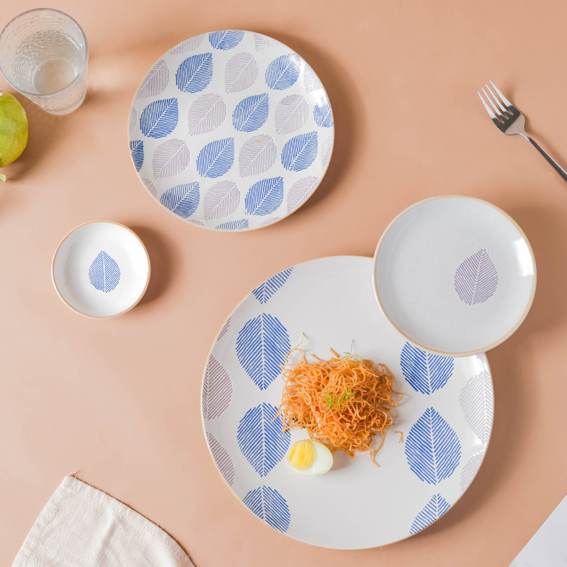 House of Eden Blue Leaf Dessert Plate 50ml