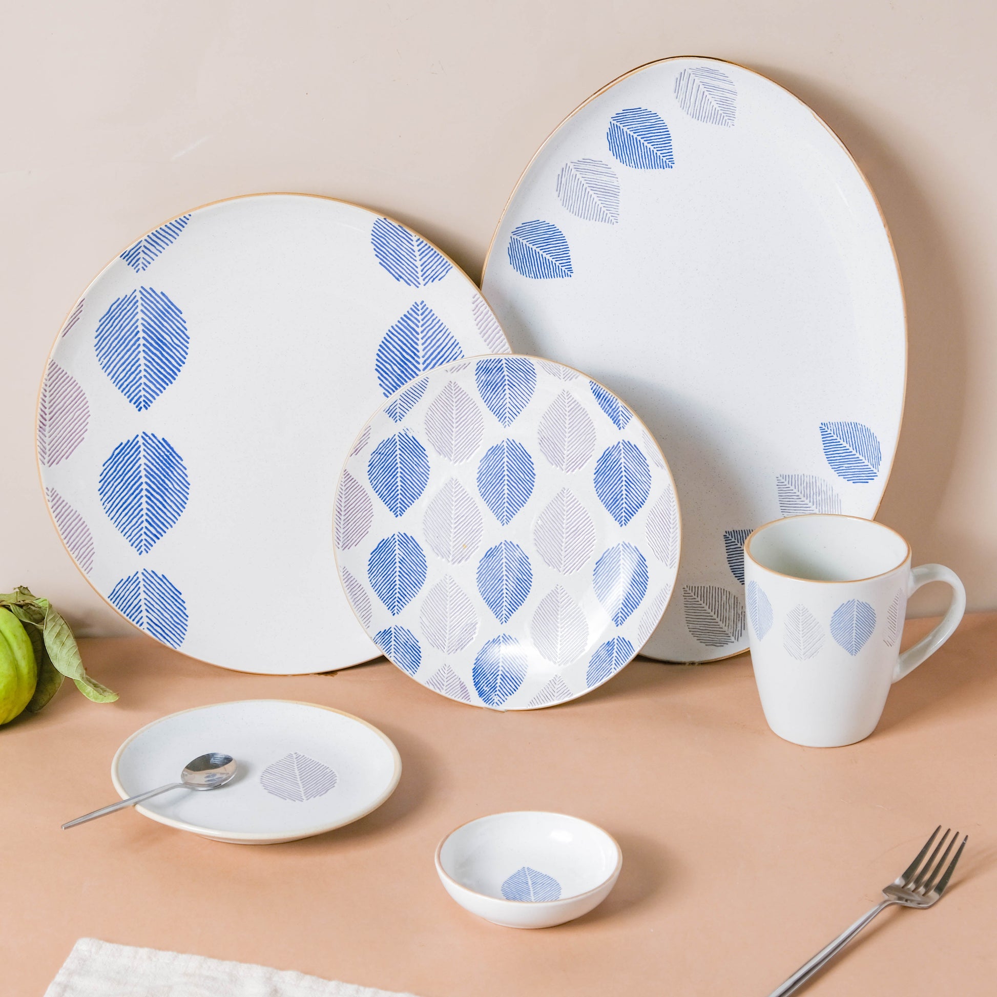 House of Eden Blue Leaf Dessert Plate 50ml