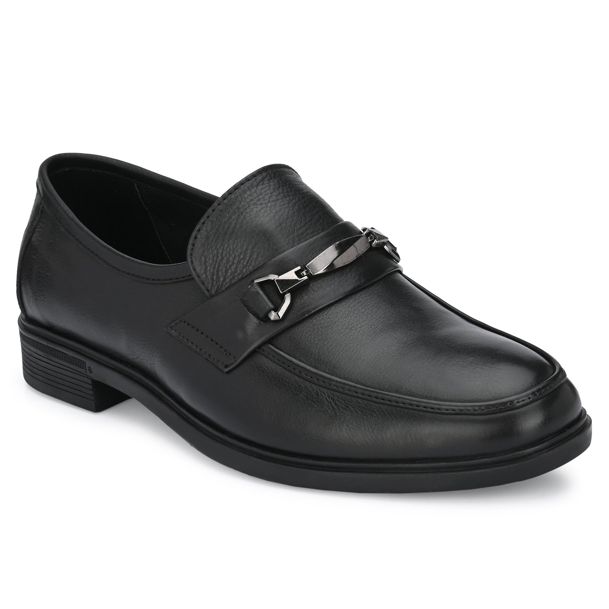 Egoss Leather Buckled Slip On Shoes For Men