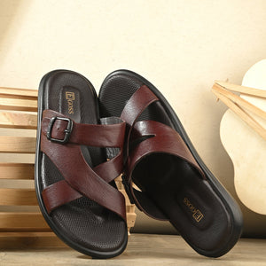 Egoss Leather Slippers For Men