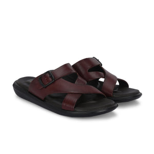 Egoss Leather Slippers For Men