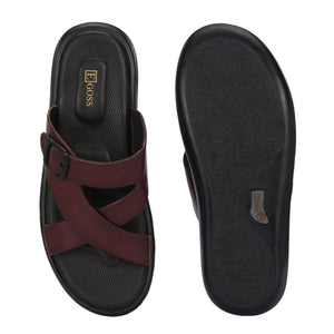 Egoss Leather Slippers For Men