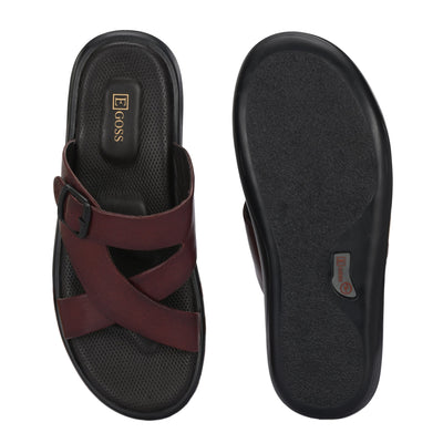 Egoss Leather Slippers For Men