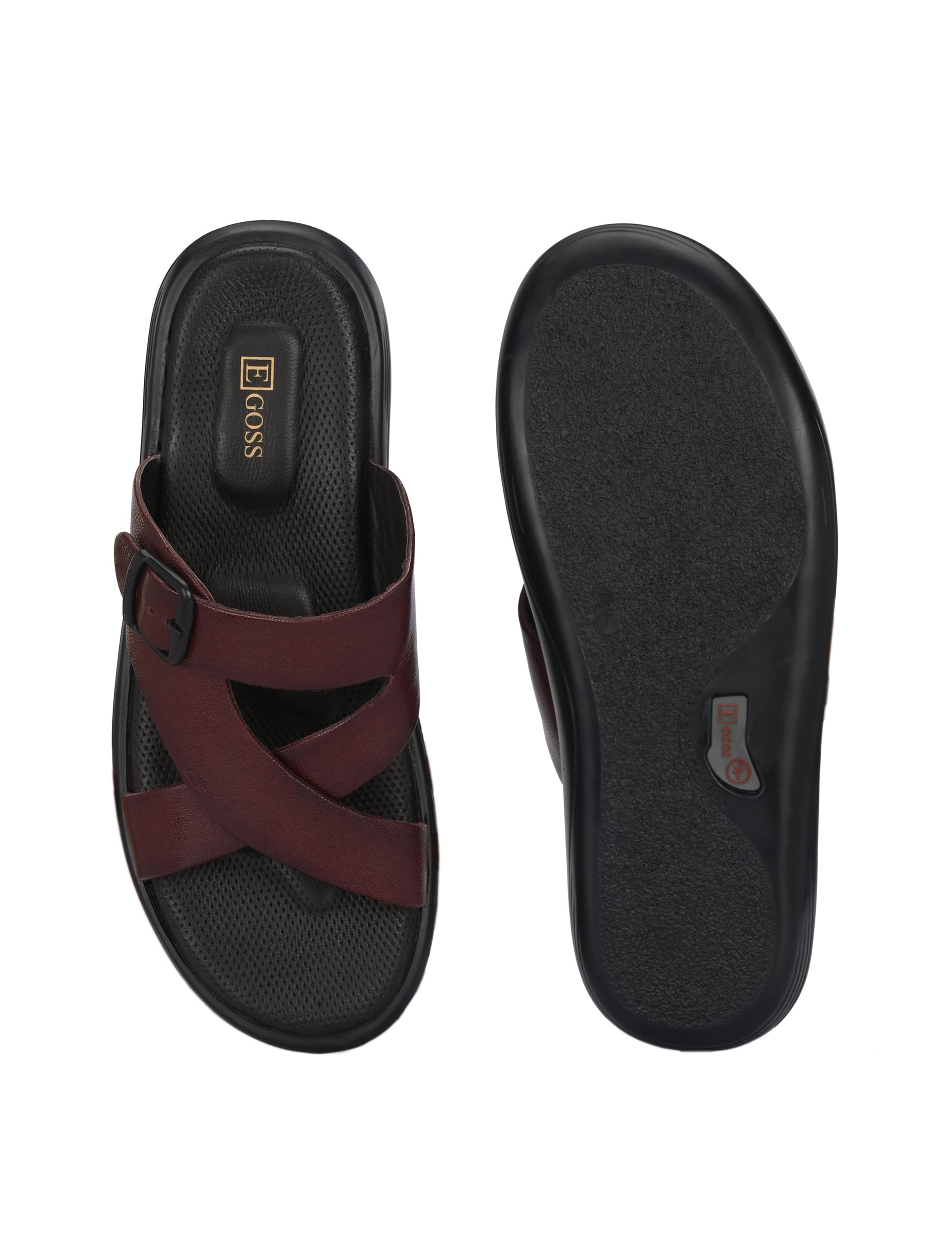 Egoss Leather Slippers For Men