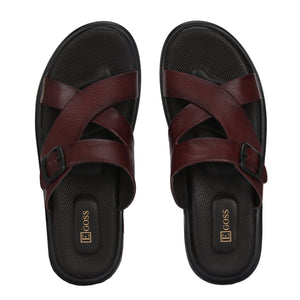 Egoss Leather Slippers For Men