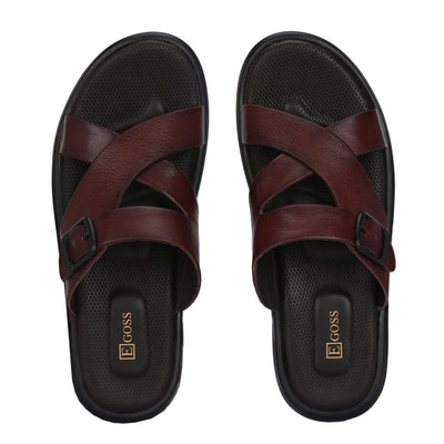 Egoss Leather Slippers For Men