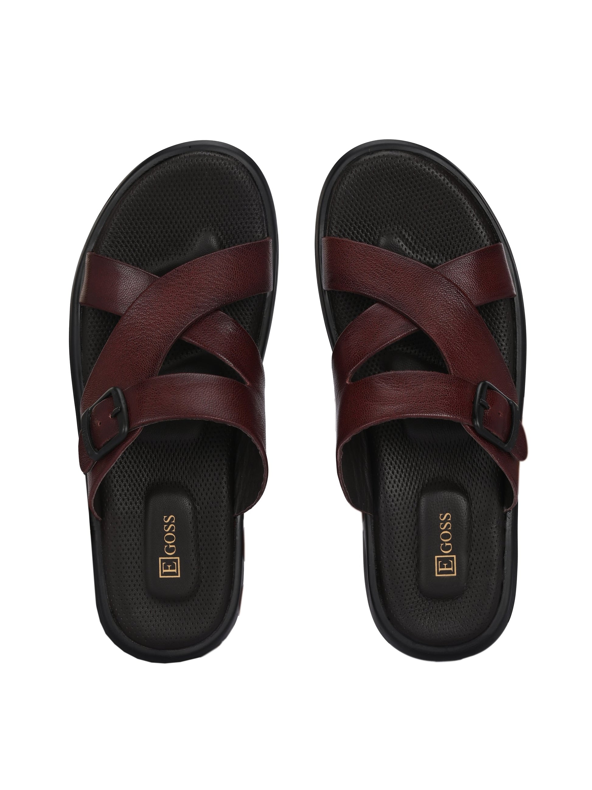 Egoss Leather Slippers For Men