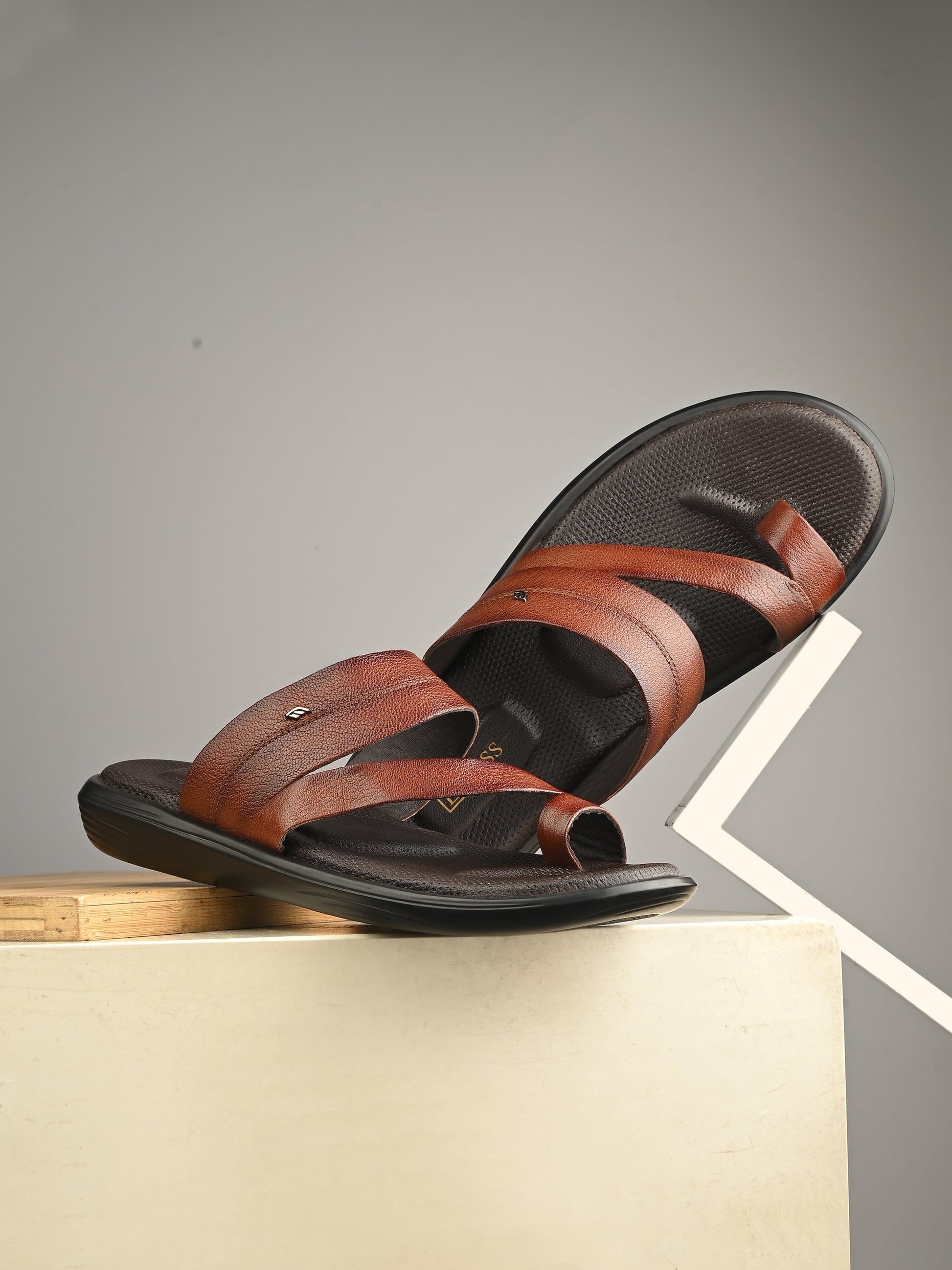 Egoss Leather Slippers For Men