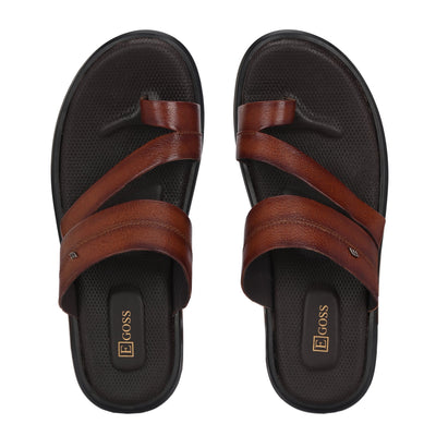 Egoss Leather Slippers For Men