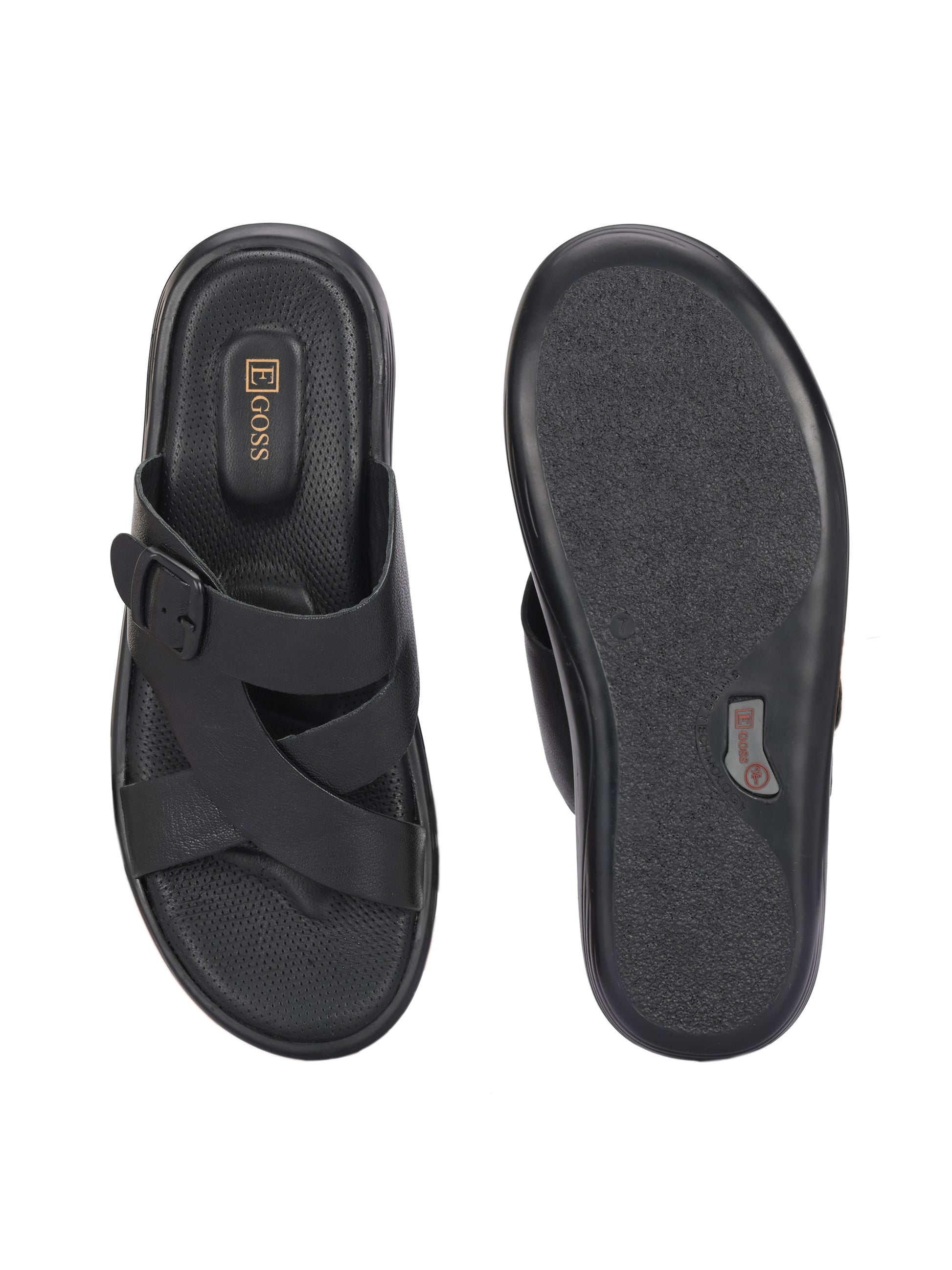 Egoss Leather Slippers For Men
