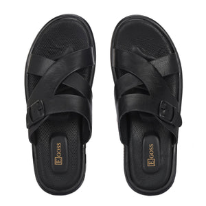 Egoss Leather Slippers For Men