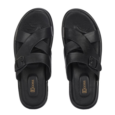 Egoss Leather Slippers For Men
