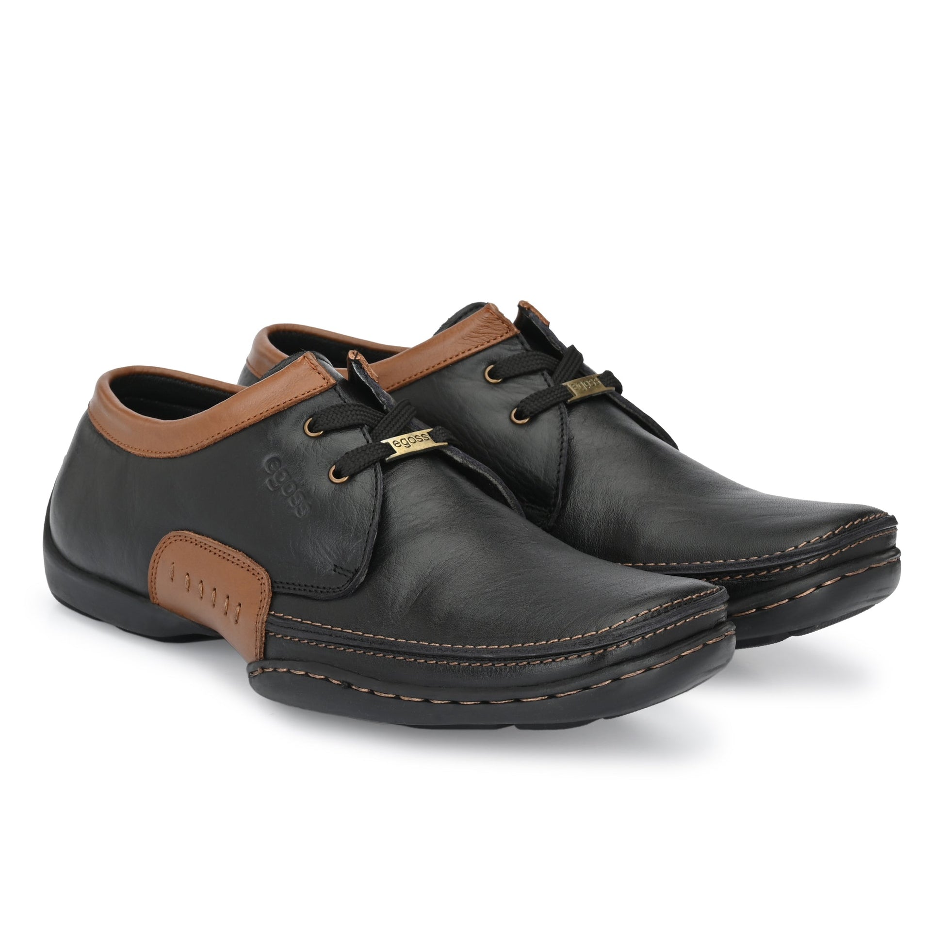 Egoss Casual Derby Lace Up Leather Shoes For Men