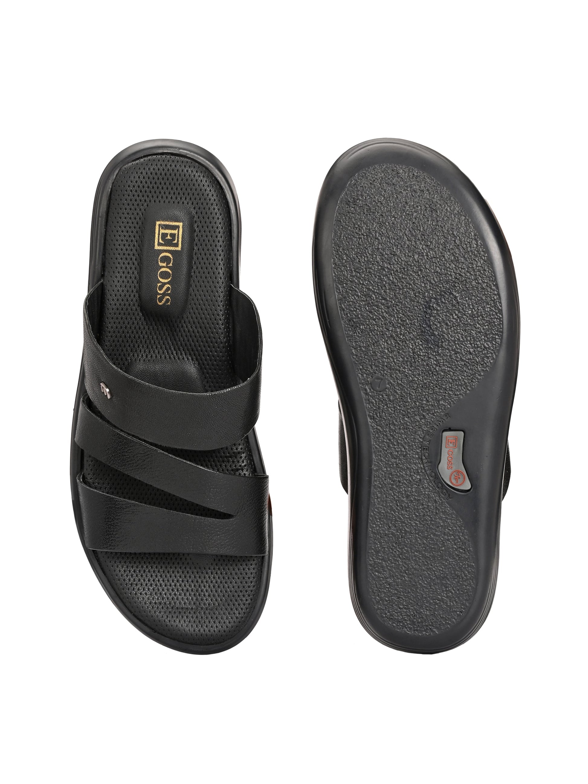 Egoss Leather Slippers For Men