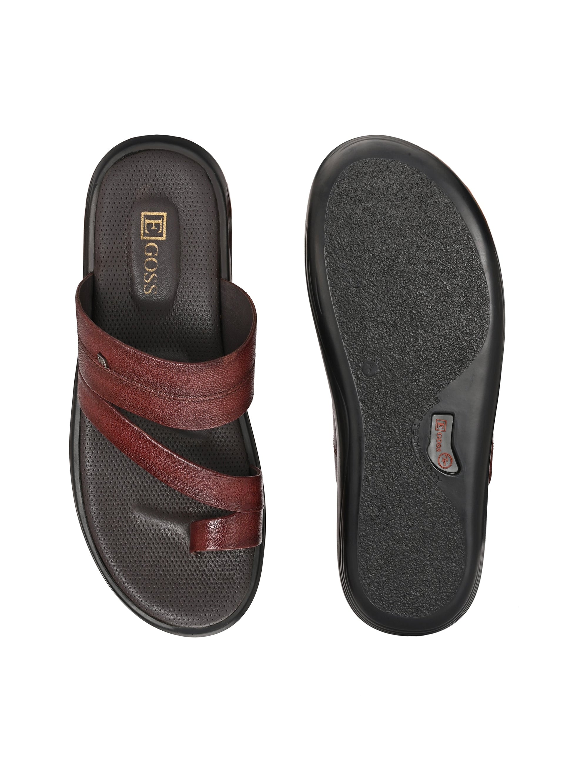 Egoss Leather Slippers For Men
