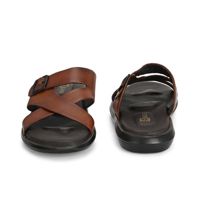 Egoss Leather Slippers For Men