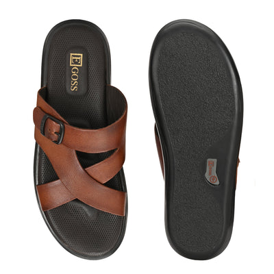 Egoss Leather Slippers For Men