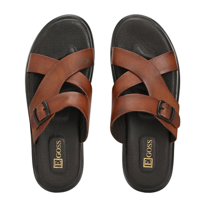 Egoss Leather Slippers For Men