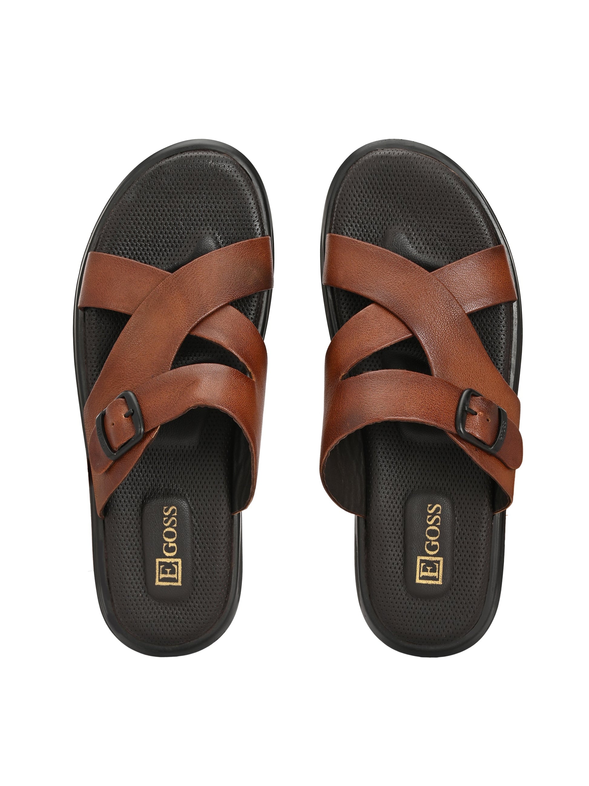 Egoss Leather Slippers For Men