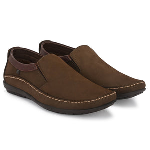 Egoss Leather Casual Slip On Shoes For Men