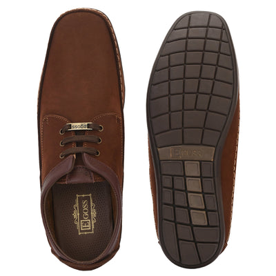 Egoss Leather Casual Lace-Up Shoes For Men
